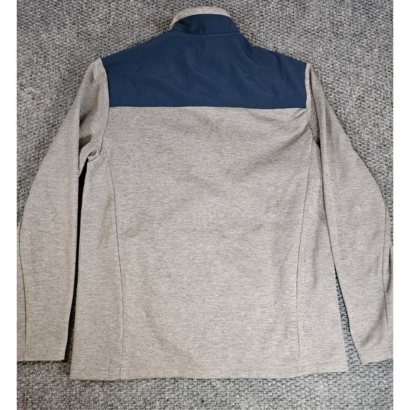 Orvis Jacket Mens Medium Gray Blue Fleece Coat Outdoor Hike Camp Mock Work Cabin - Picture 7 of 9